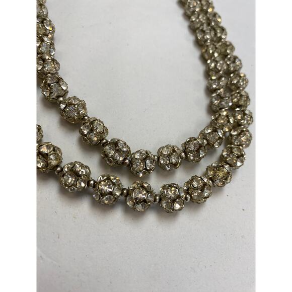 vintage 1950s art deco rhinestone necklace and earrings Carnegie wedding jewelry - Picture 8 of 13